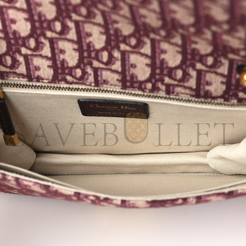 D*or oblique D*oraddict flap bag burgundy (24*17*5.1cm)